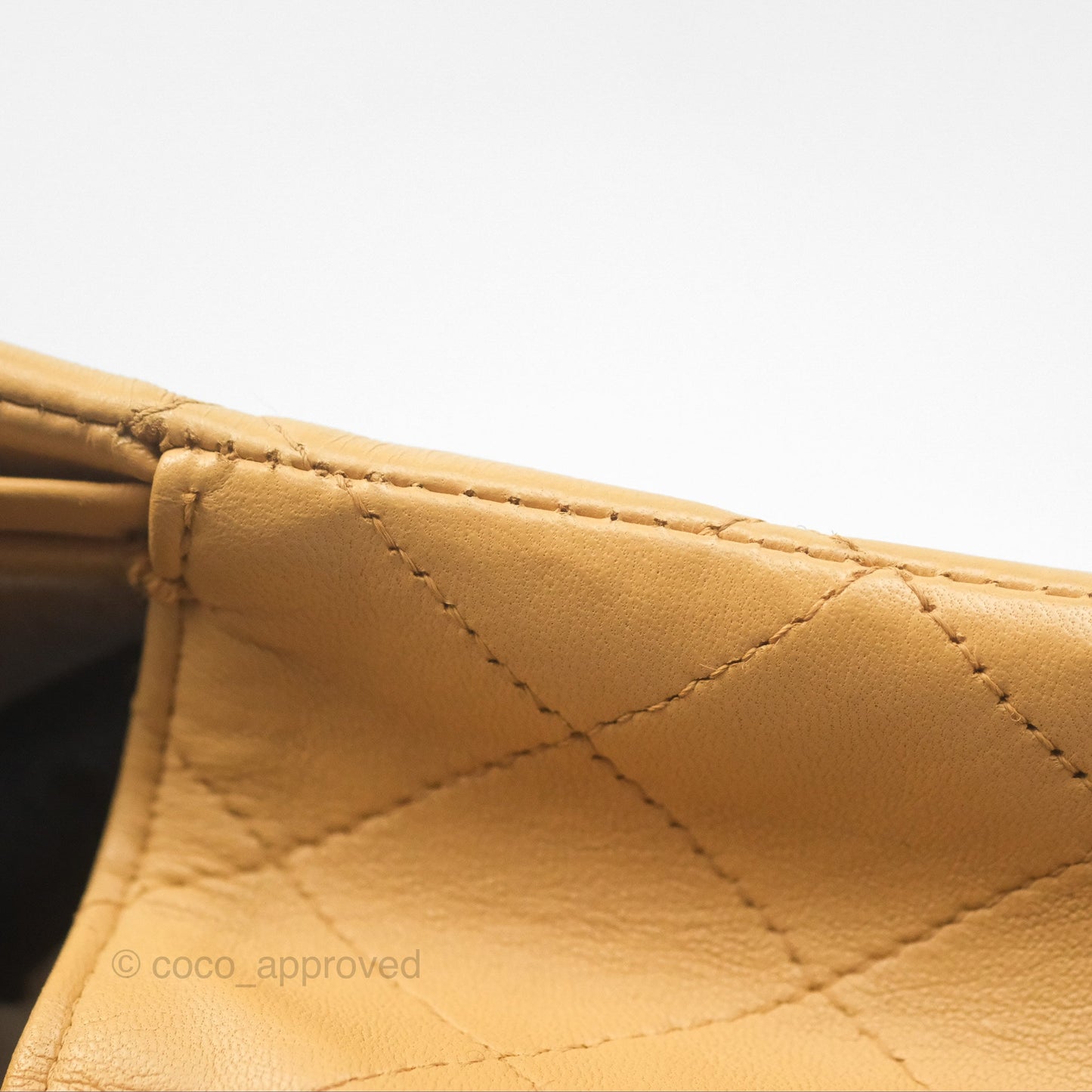 Chanel Vintage Small Classic Flap Beige Lambskin 24K Gold Hardware