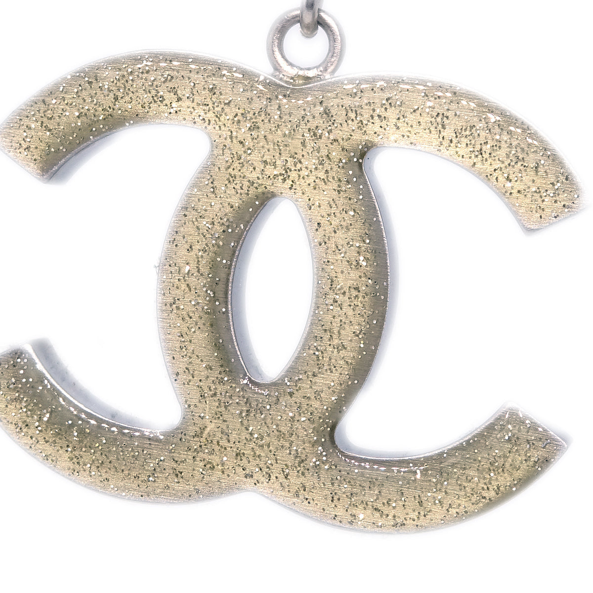 Luxury Chanel Silver Necklace Pendant Rhinestone B11P