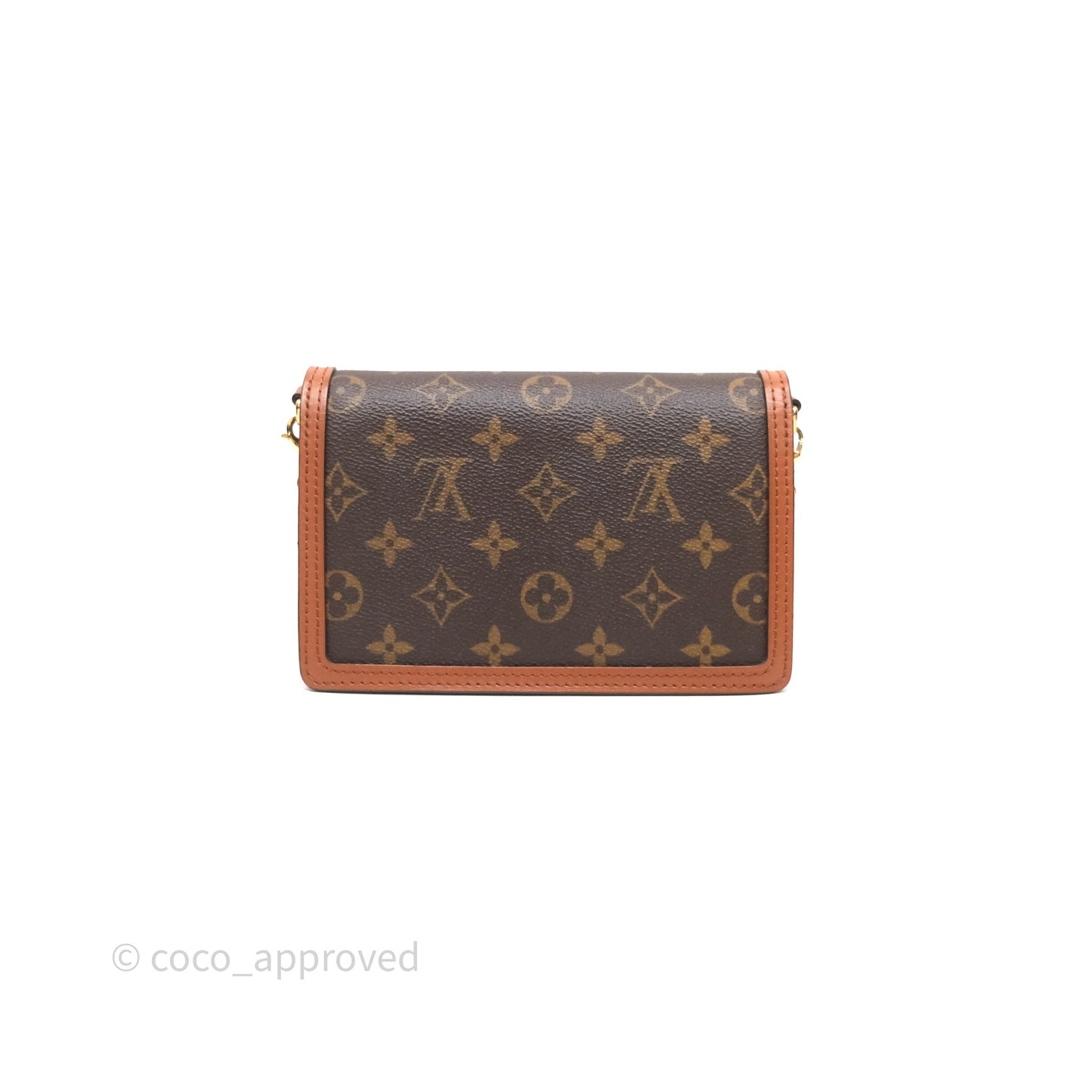 Louis Vuitton Chain Wallet Dauphine Monogram Tan Calfskin