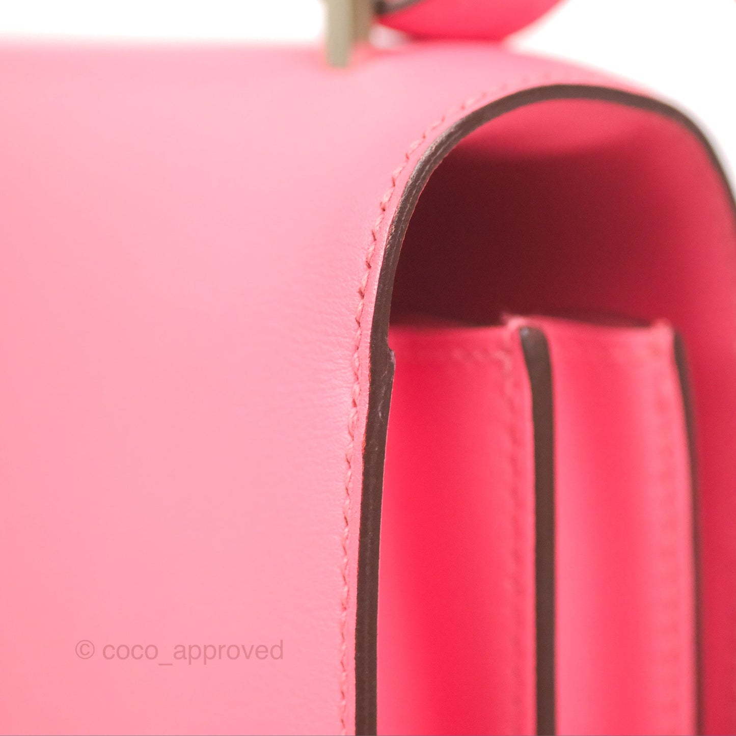 Hermès Constance Mini 18cm Rose Azalee Swift Palladium Hardware