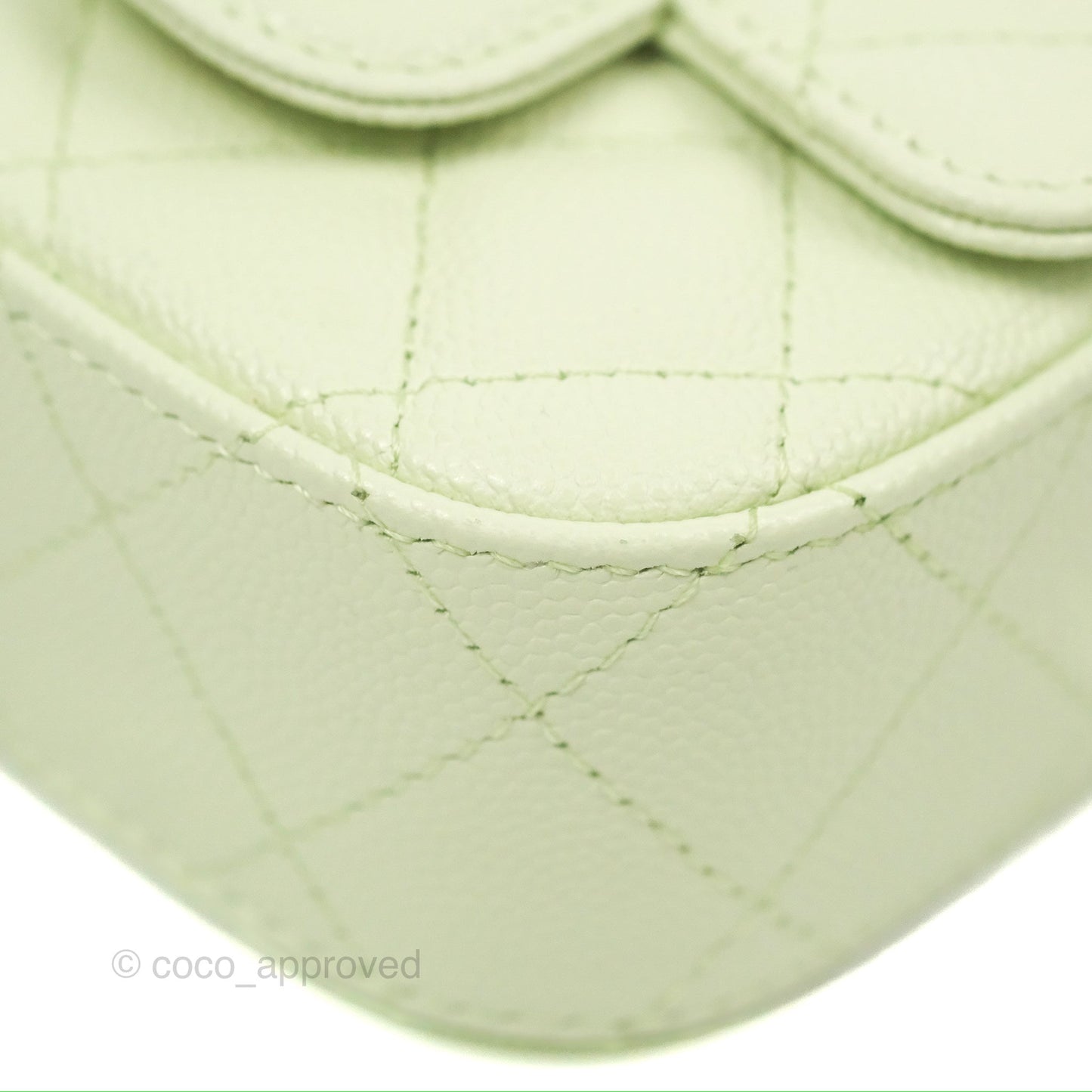 Chanel Mini Clutch With Chain Mint Green Caviar Gold Hardware 22C