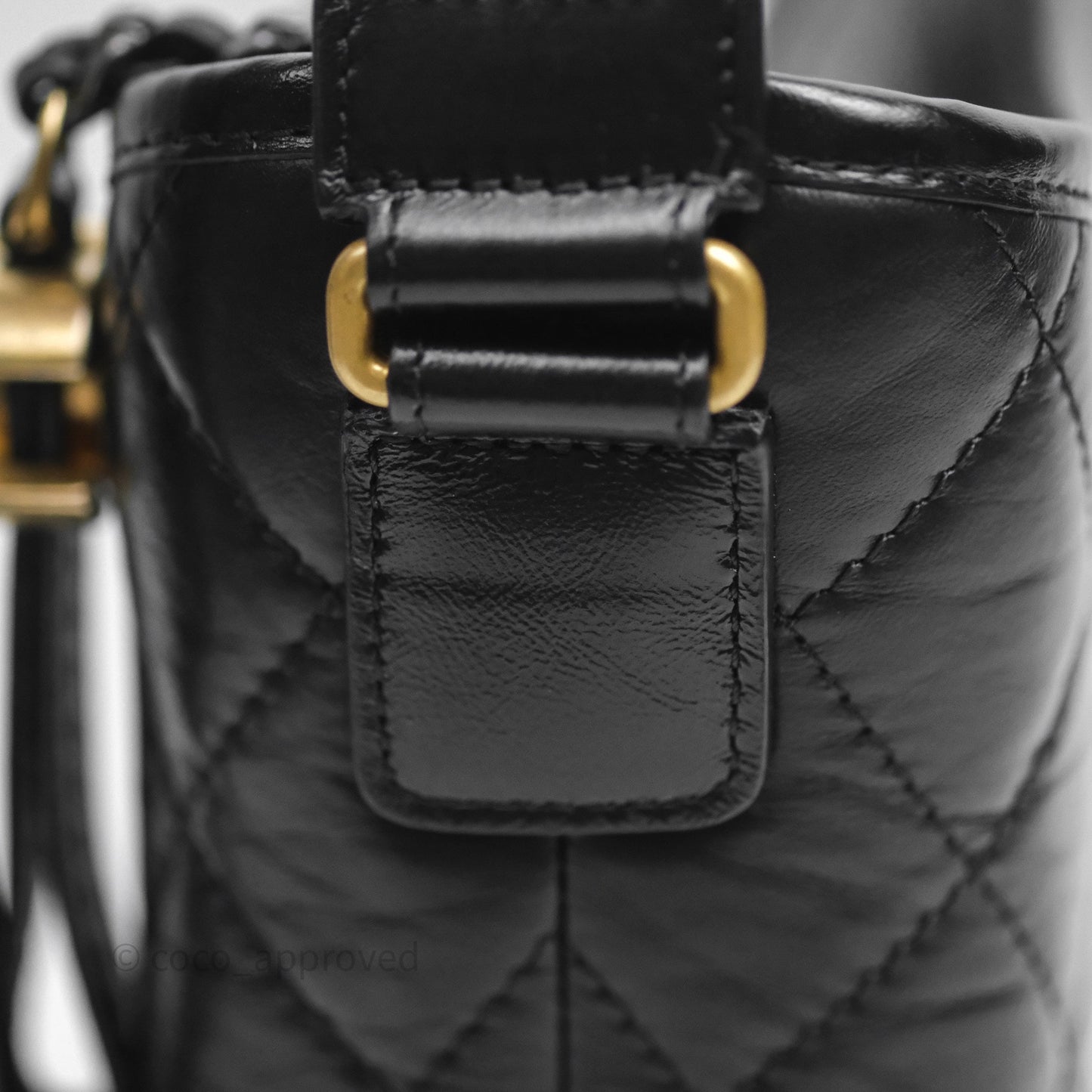 Chanel New Medium Gabrielle Hobo Quilted Black Aged Calfskin