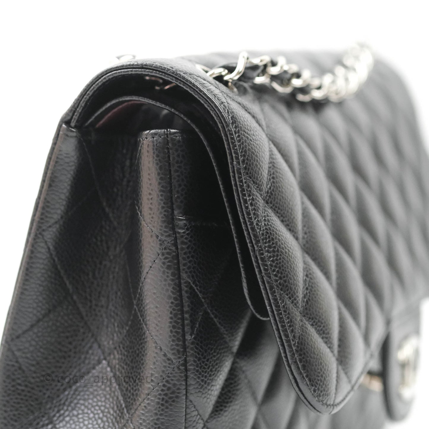Chanel Jumbo Double Flap Black Caviar Silver Hardware⁣⁣