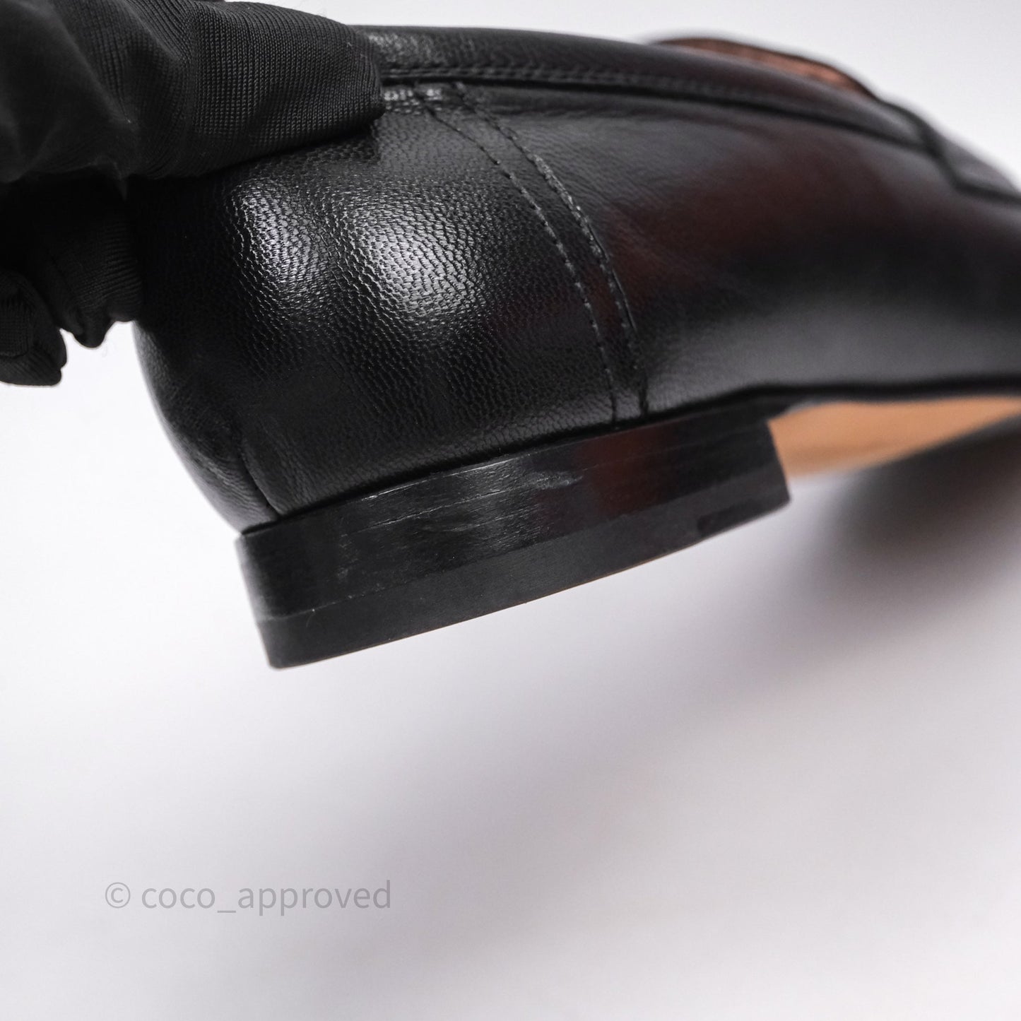 Hermès Paris Loafer Black Goatskin Palladium H Buckle Size 38