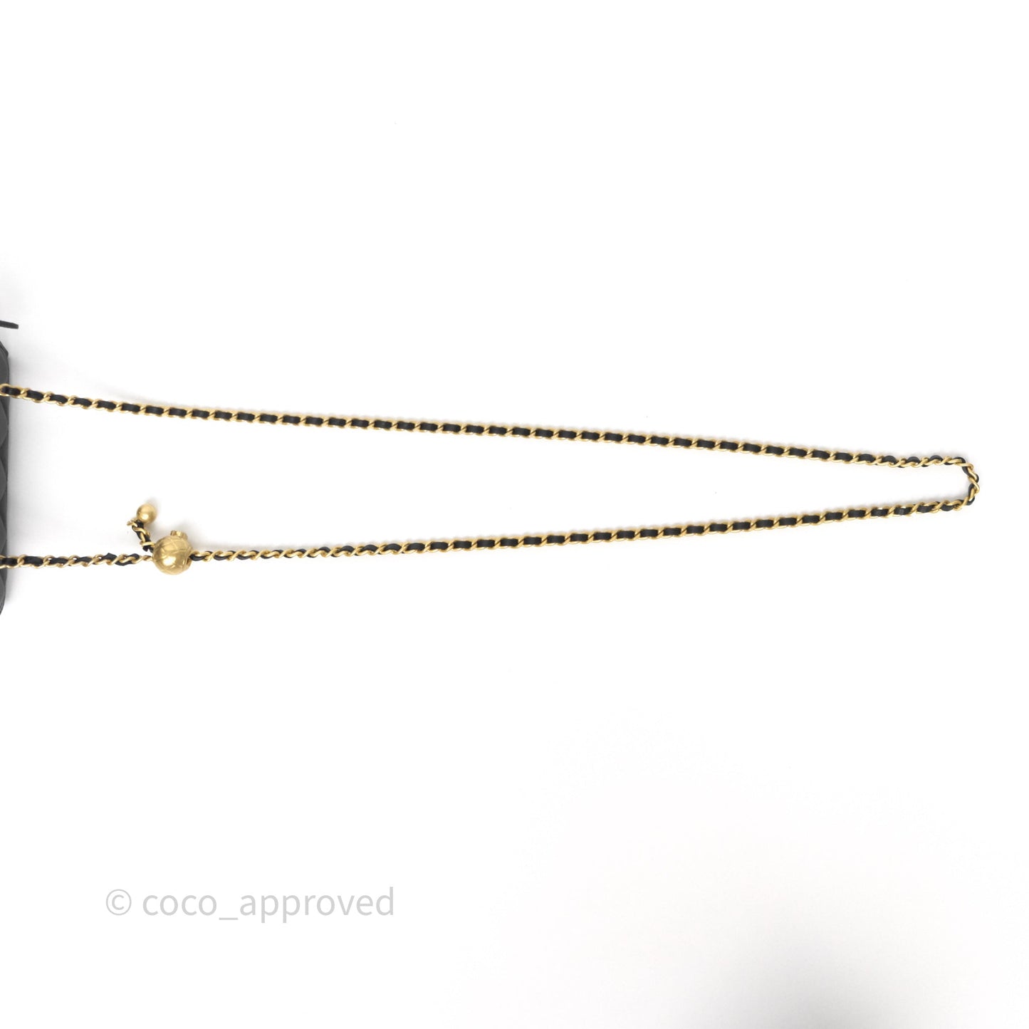 Chanel Vanity With Pearl Crush Chain Black Lambskin Aged Gold Hardware
