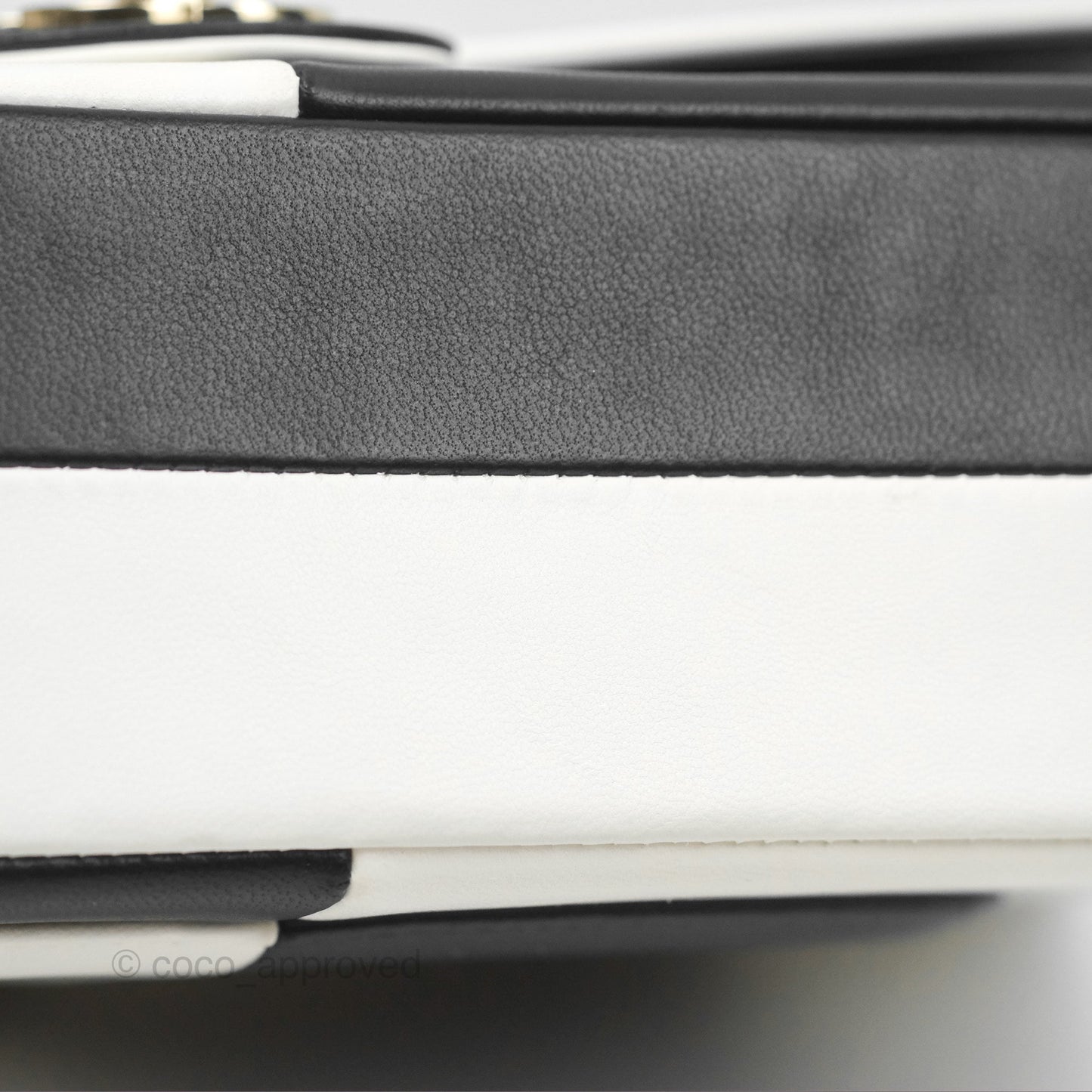 Chanel Medium Flap Black & White Lambskin Gold Hardware