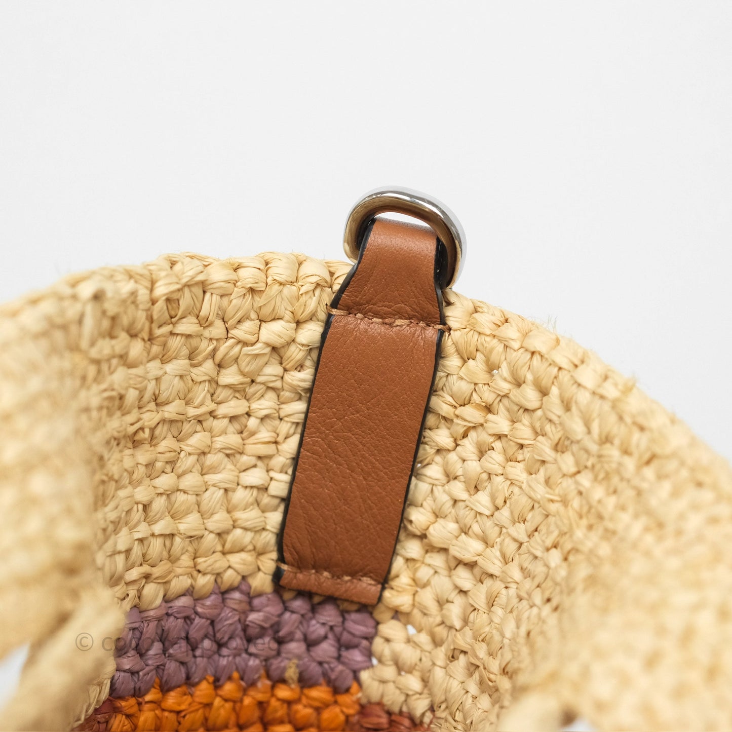 Loewe x Paula’s Ibiza Slit Mini Rainbow Raffia Bag