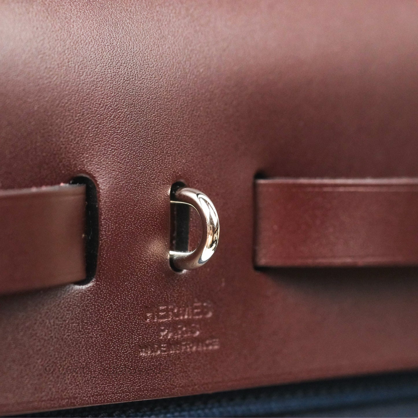 Hermès Herbag Zip 31 Bleu Marine/ Rouge Sellier Canvas Palladium Hardware