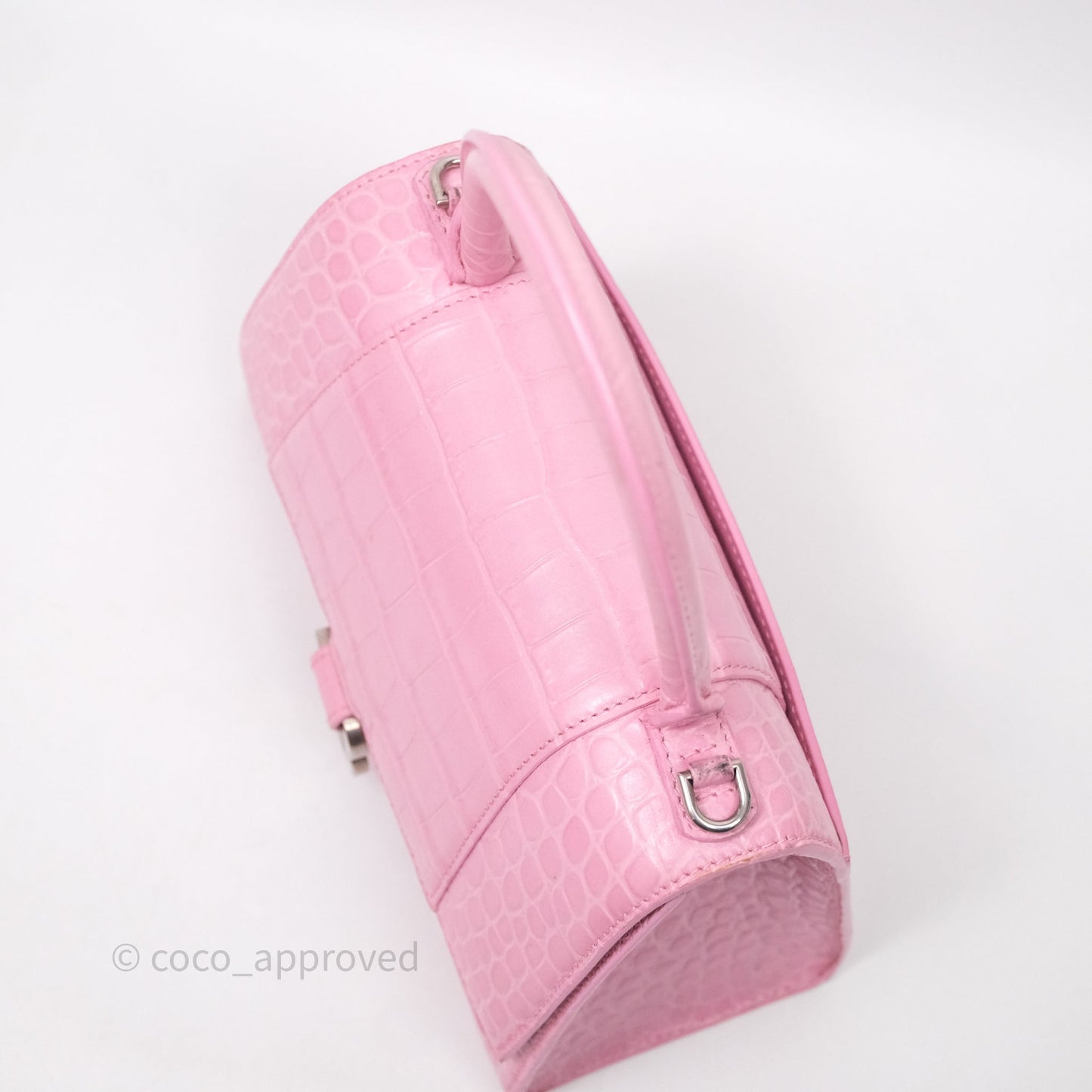 Balenciaga Small Hourglass Embossed Bag Pink