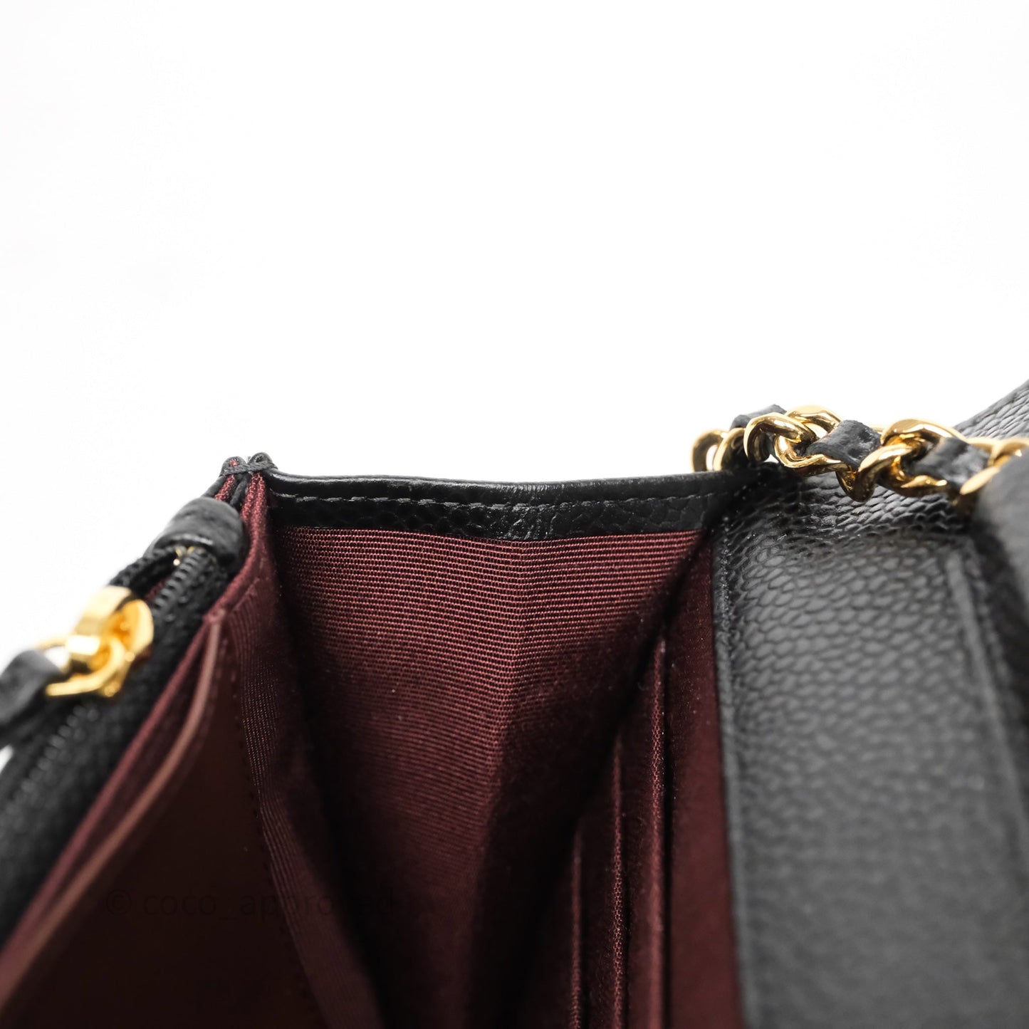 Chanel Quilted Classic Wallet On Chain WOC Black Caviar Gold Hardware