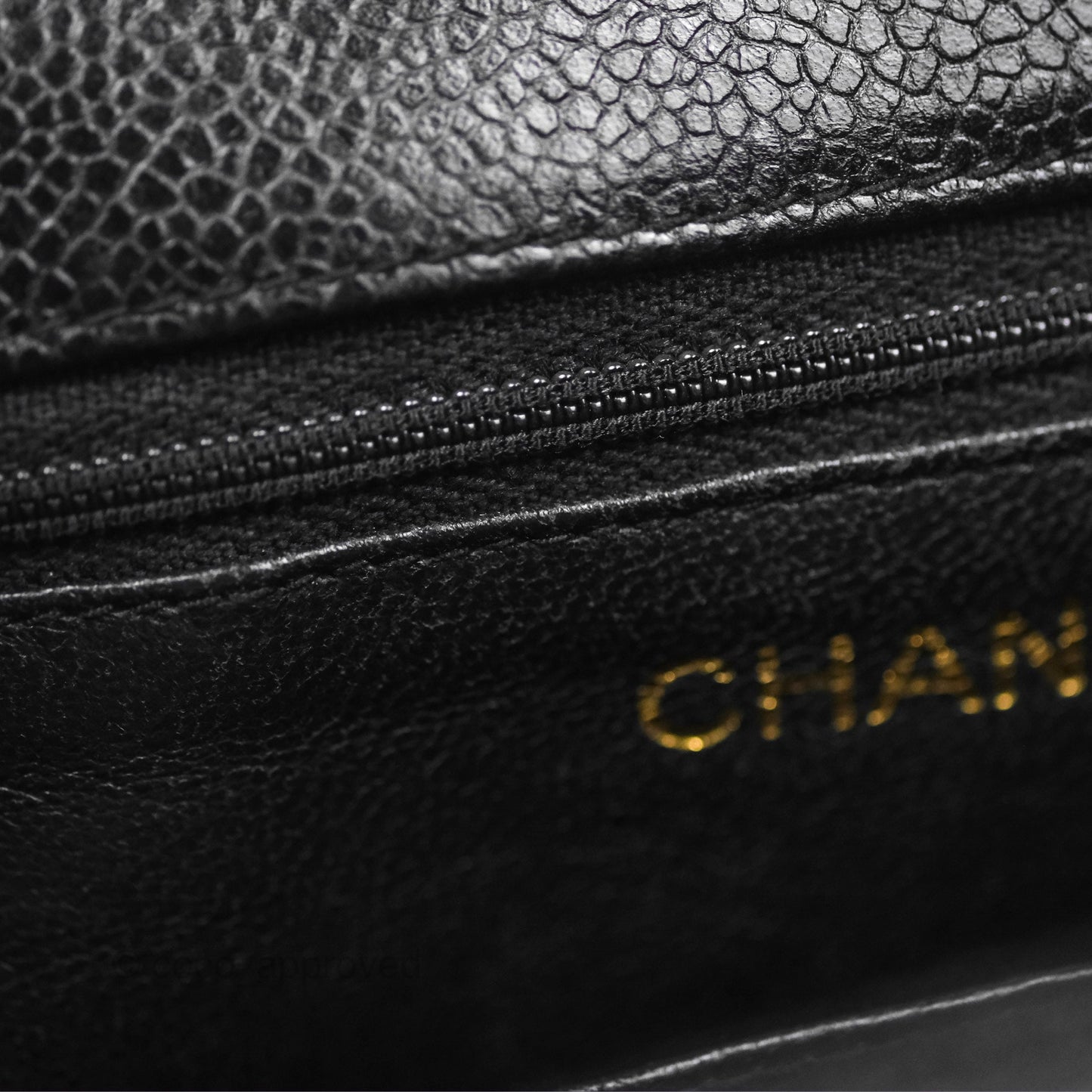 Chanel Vintage Quilted Shoulder Bag Black Caviar 24K Gold Hardware