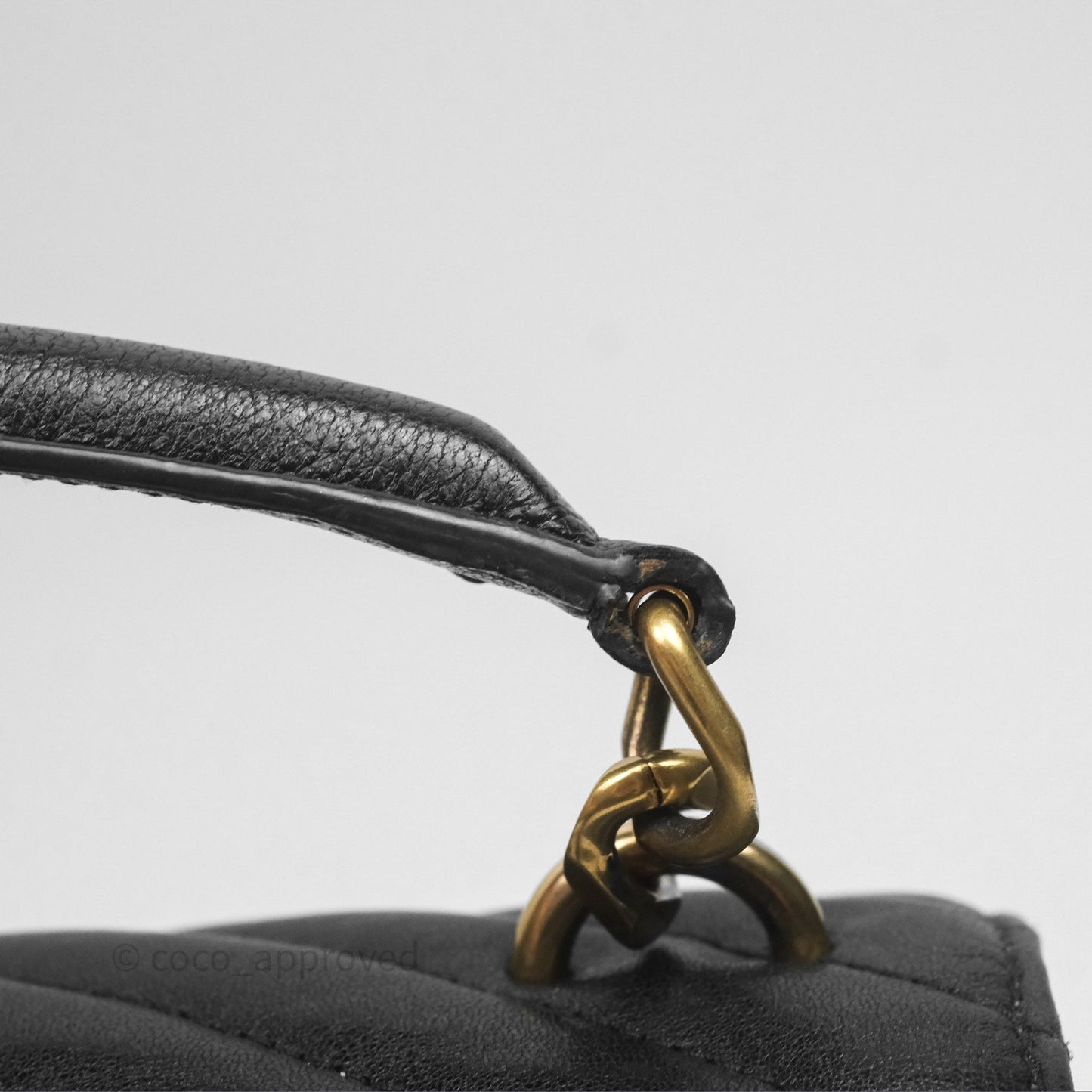 Saint Laurent Chevron Medium College Black Chain Bag Gold Hardware