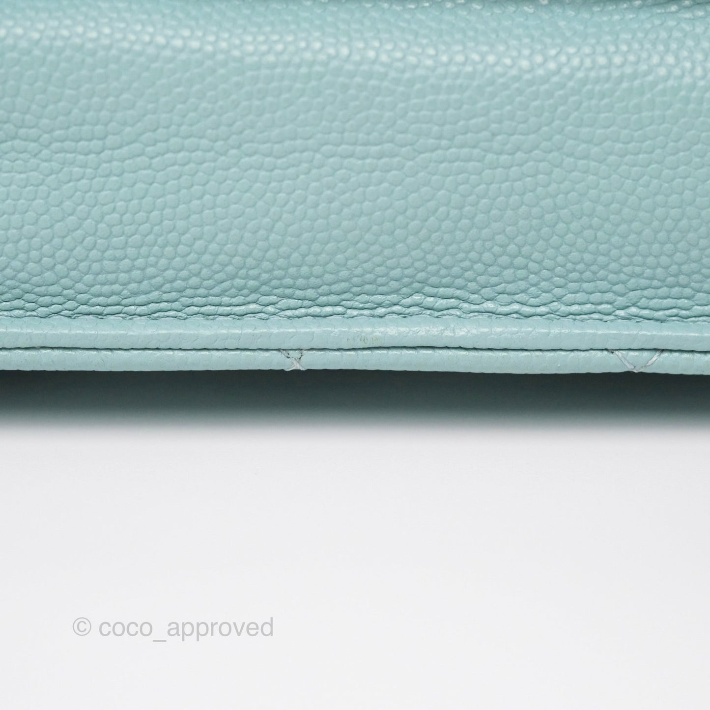 Chanel Quilted Classic Wallet On Chain WOC Tiffany Blue Caviar Gold Hardware