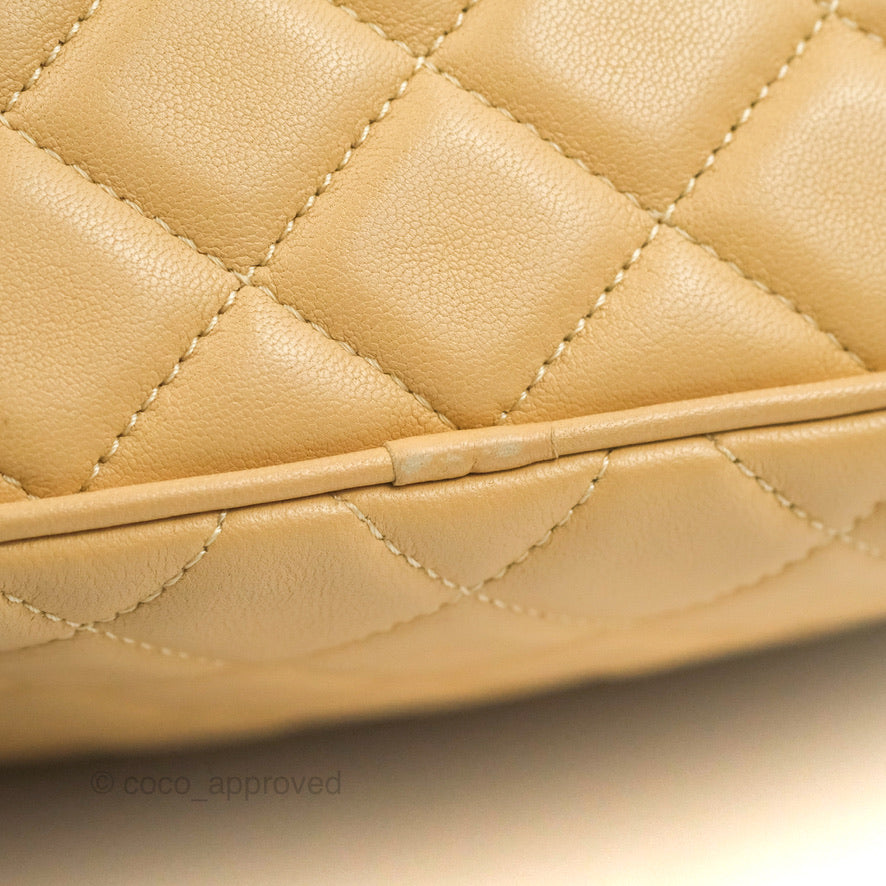 Chanel Calfskin Coco Vintage Camera Case Beige Gold Hardware