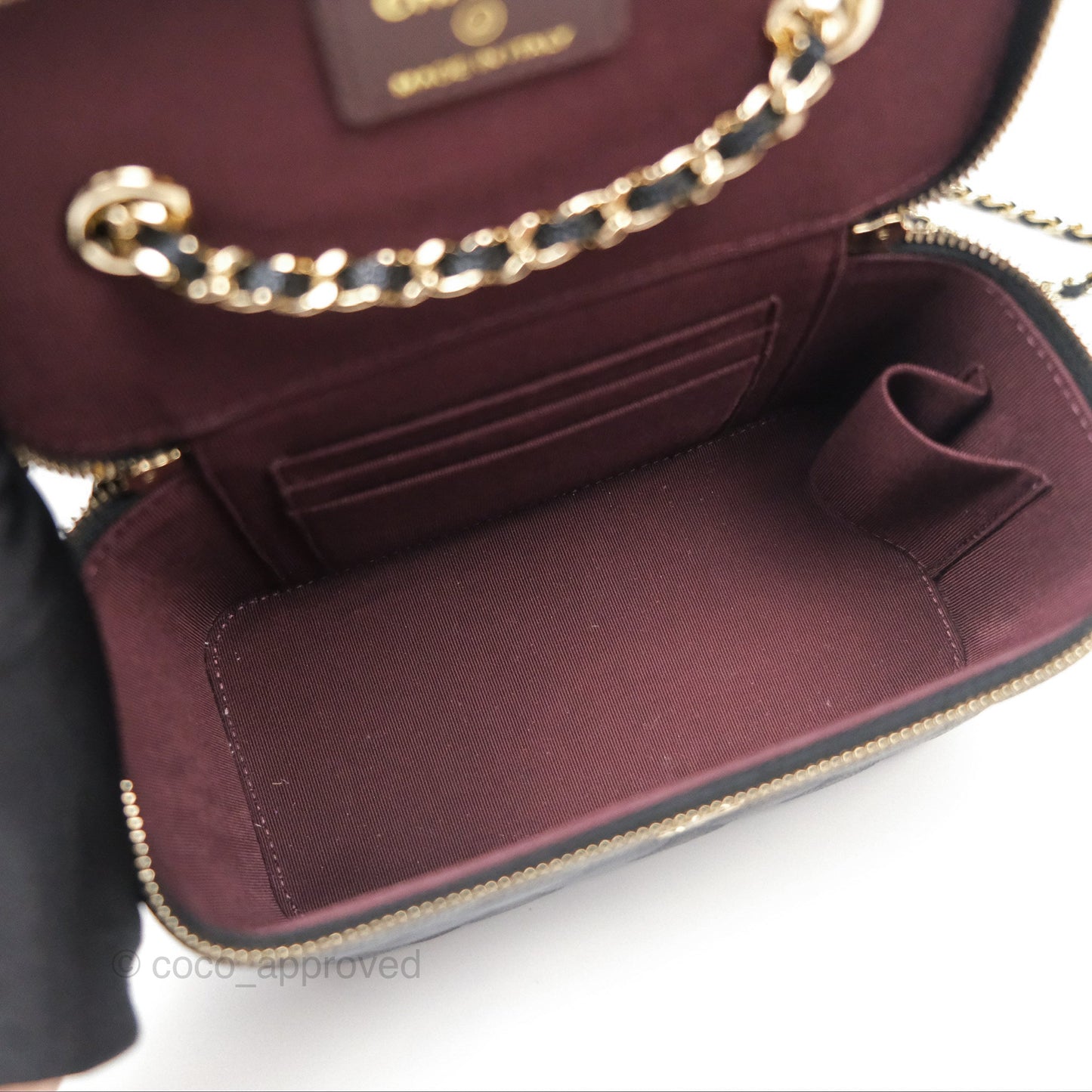 Chanel Vanity Rectangular With Chain Black Caviar Gold Hardware