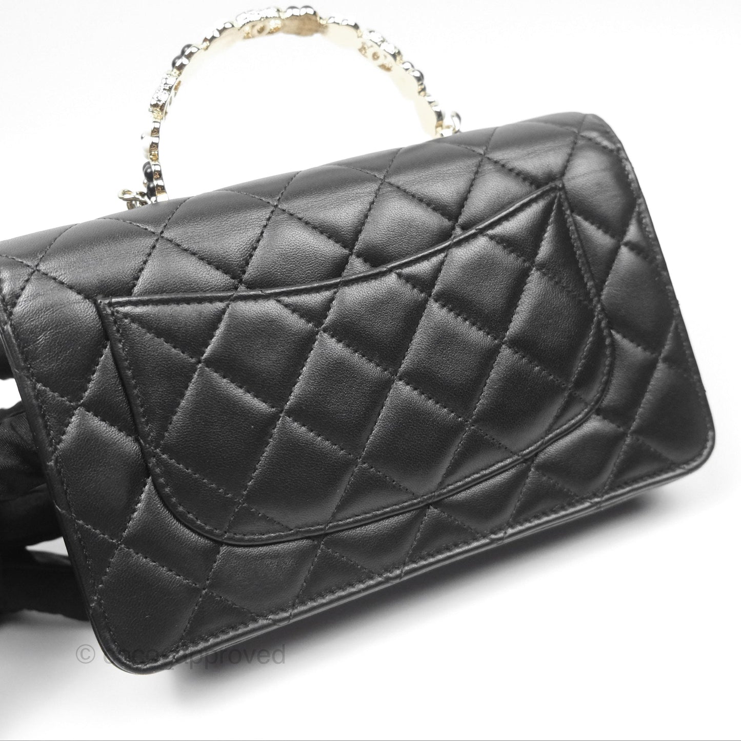 Chanel Camellia Handle WOC with Chain Black Lambskin 23K