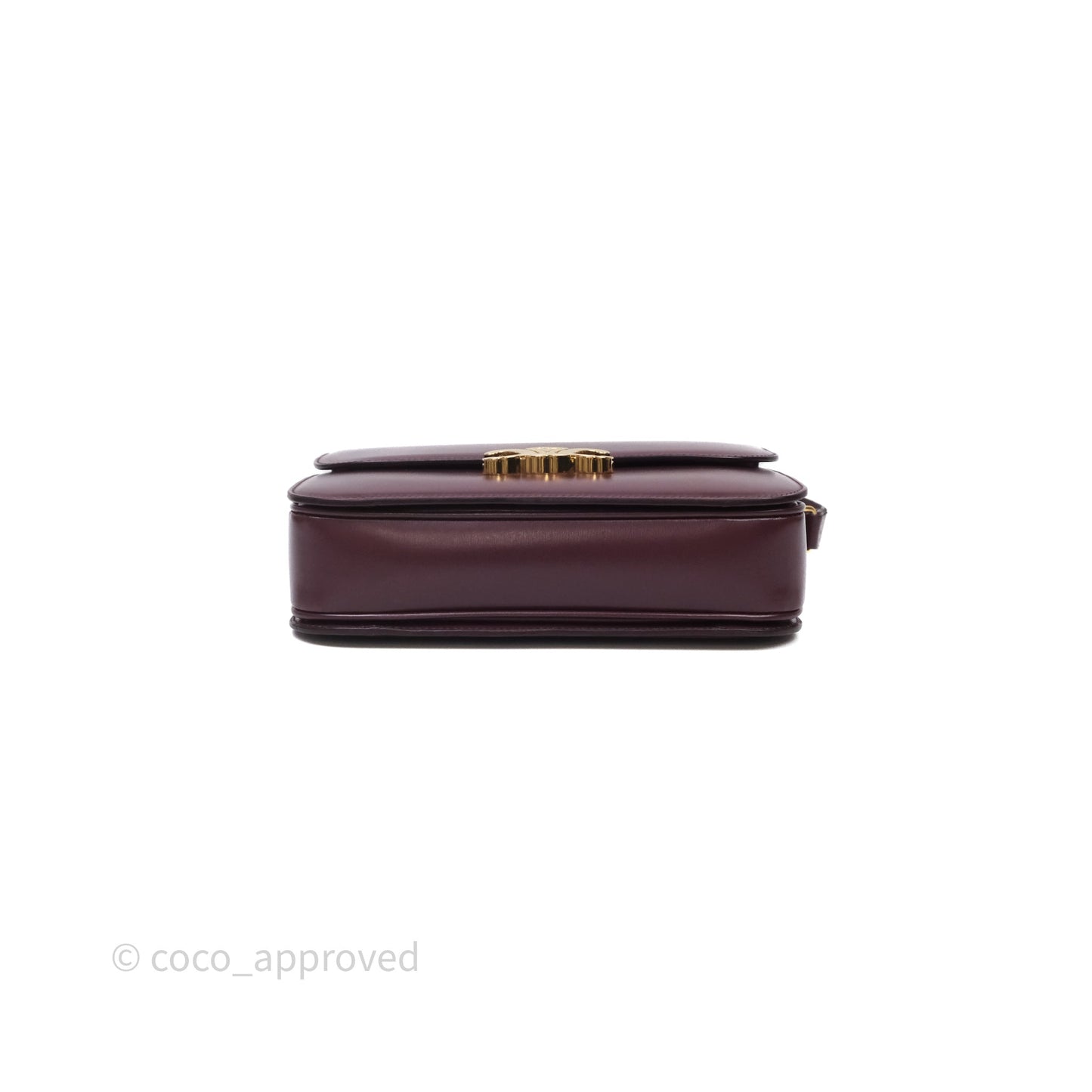 Celine Medium Triomphe Acai Burgundy Shiny Calfskin Gold Hardware