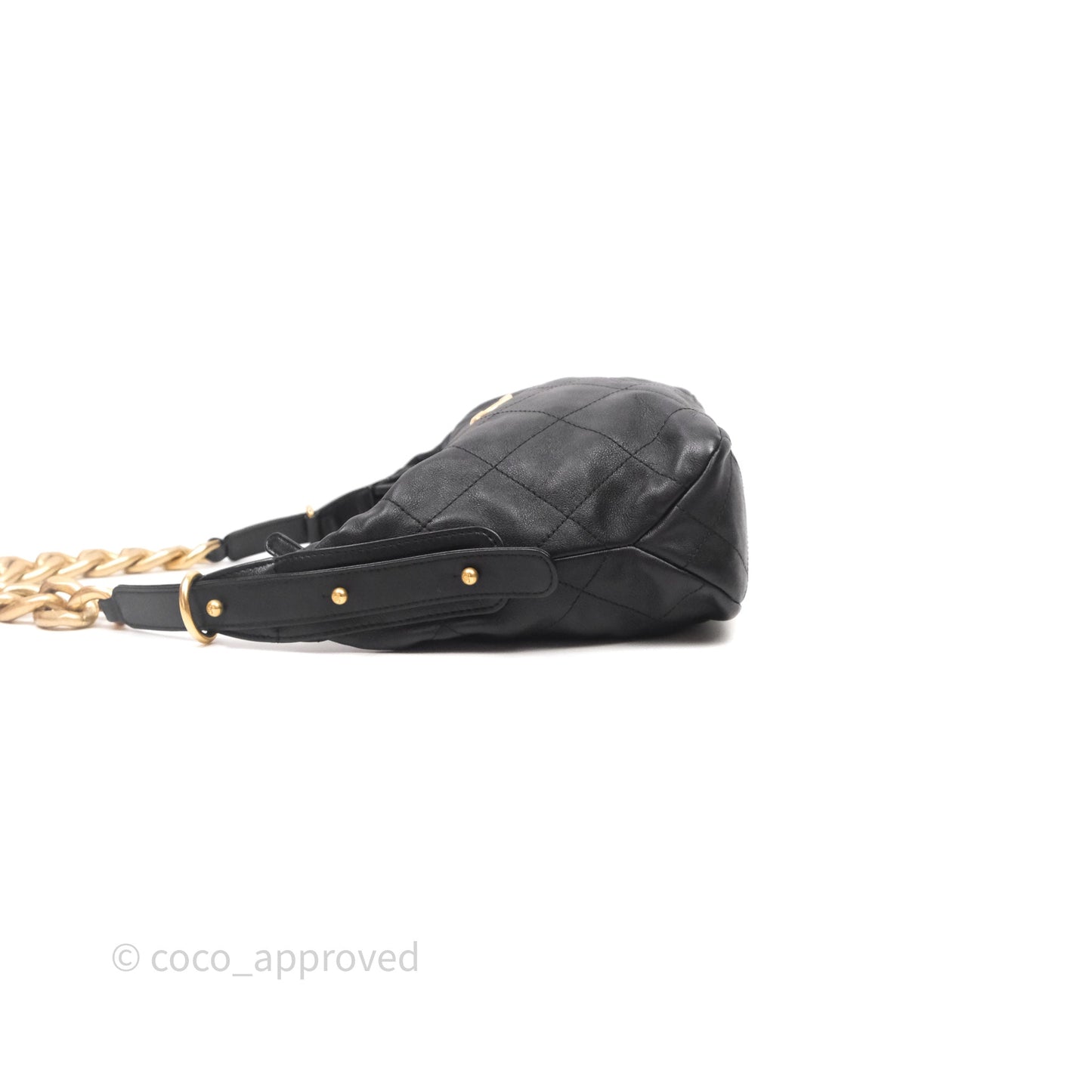 Chanel Hobo Bag Black Calfskin Aged Gold Hardware