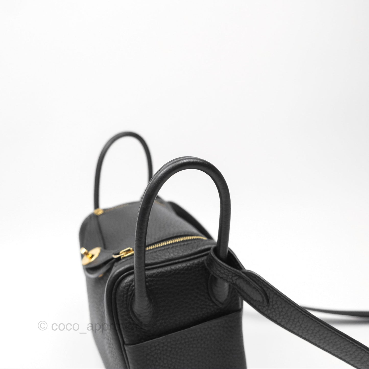 Hermès Mini Lindy 20 Noir 89 Clemence Gold Hardware