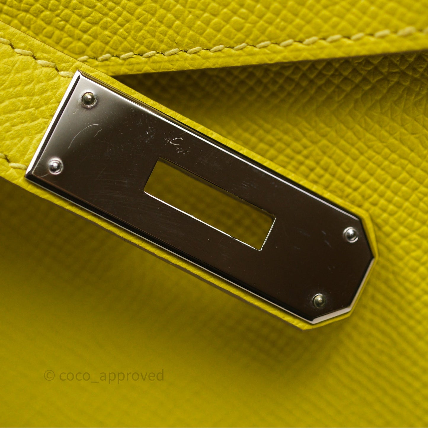 Hermès Kelly 28 Lime 9R Epsom Palladium Hardware