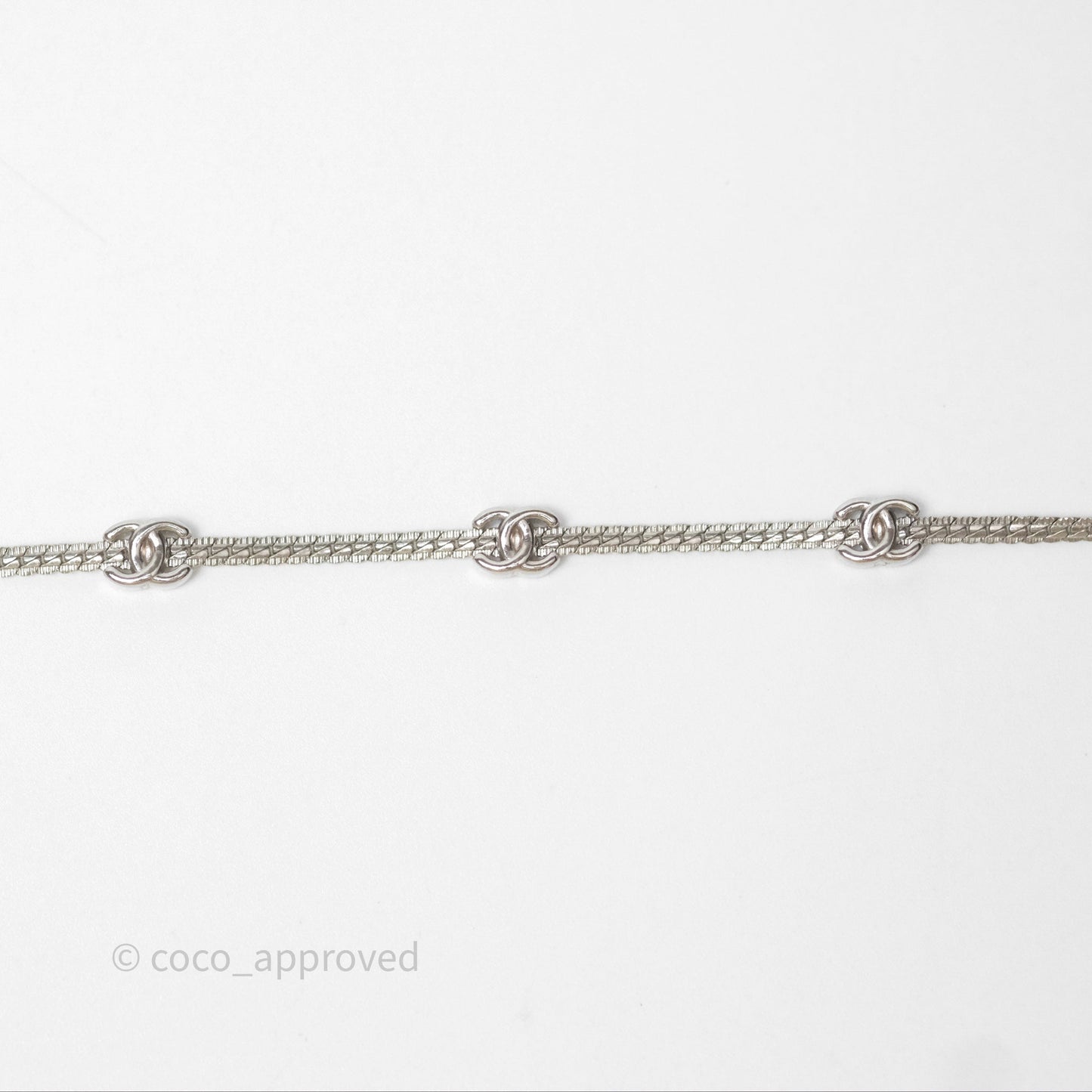 Chanel Five CC Choker Silve Tone 24B