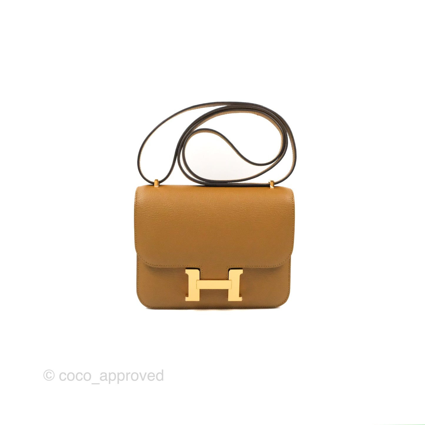Hermès Constance Mini 18cm Kraft Chevre Mysore Gold Hardware