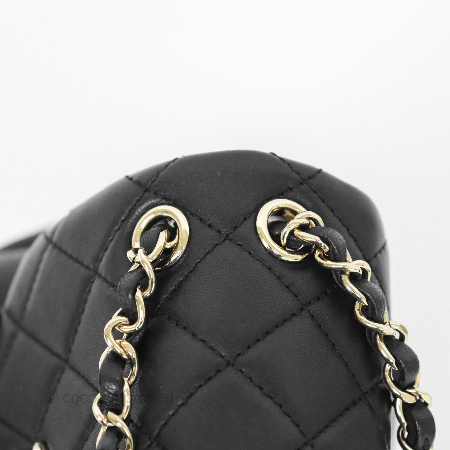 Chanel Small Duma Drawstring Backpack Black Lambskin Gold Hardware