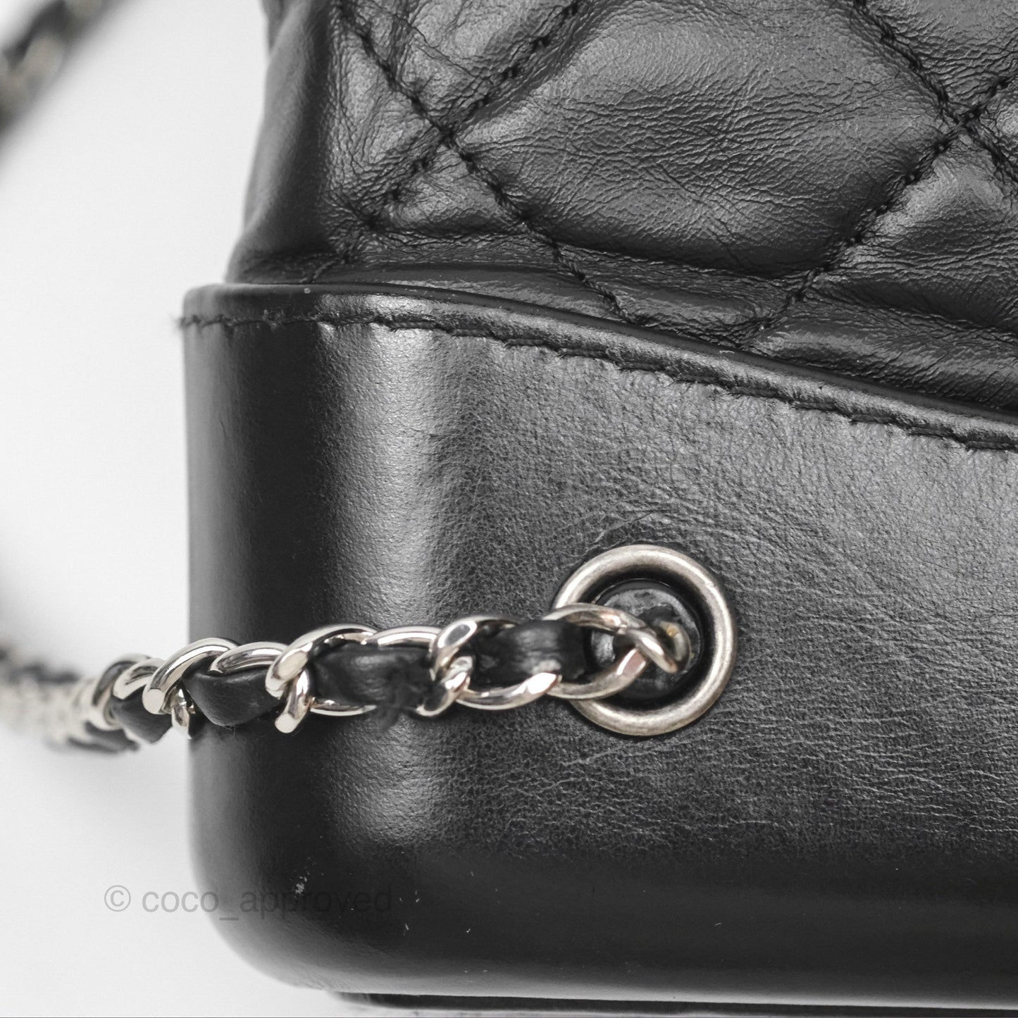 Chanel Medium Gabrielle Backpack Black Aged Calfskin