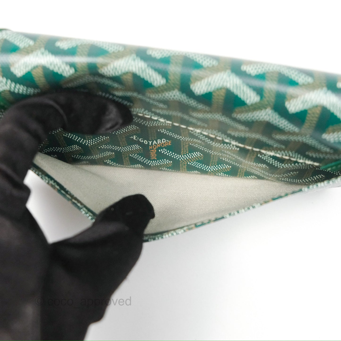 Goyard Plumet Pocket Wallet Green Goyardine Canvas