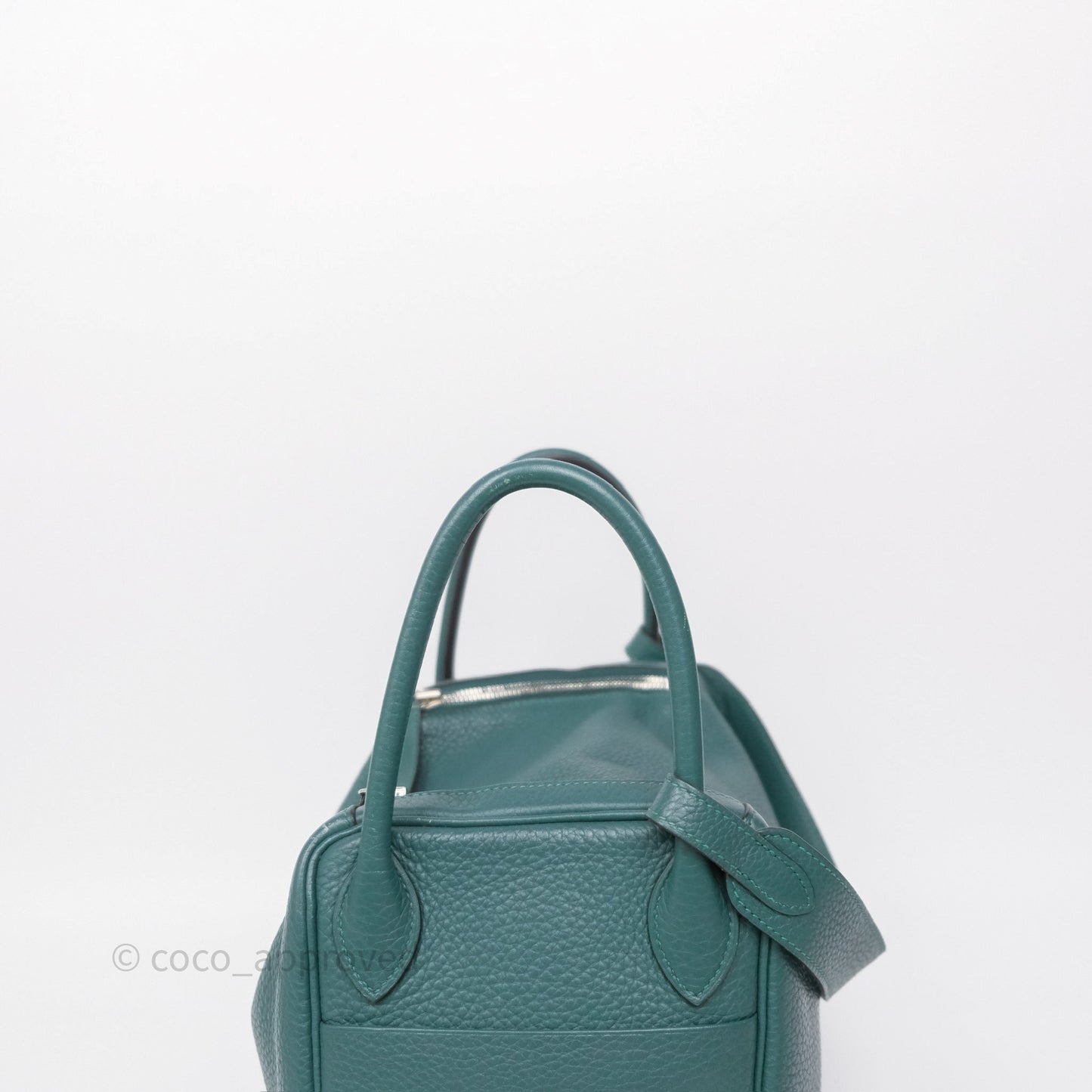 Hermès Lindy 30 Malachite Z6 Clemence Palladium Hardware