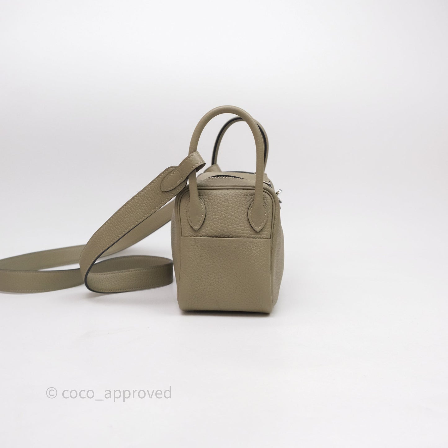 Hermès Mini Lindy 20 Sauge Q1 Clemence Palladium Hardware