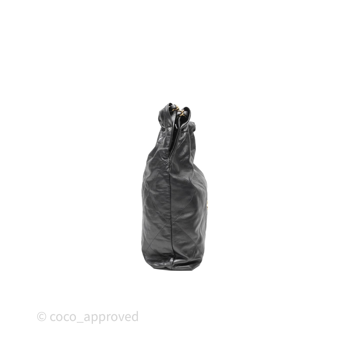 Chanel 22 Bag Medium Dark Grey Calfskin Gold Hardware