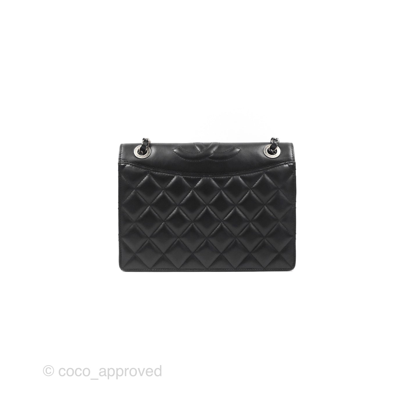 Chanel Quilted Ballerina Small Flap Bag Black Lambskin Ruthenium Hardware