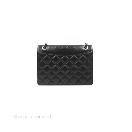Chanel Quilted Ballerina Small Flap Bag Black Lambskin Ruthenium Hardware
