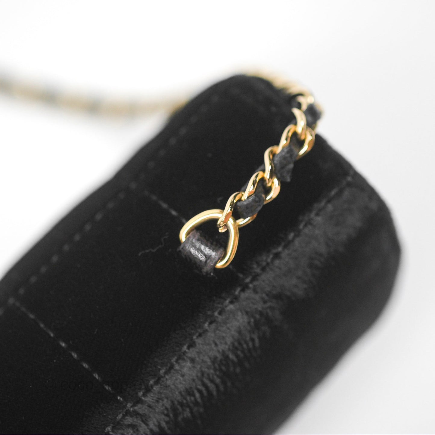 Chanel Vintage Mini Chocolate Bar Camellia Flap Black Velvet Gold Hardware