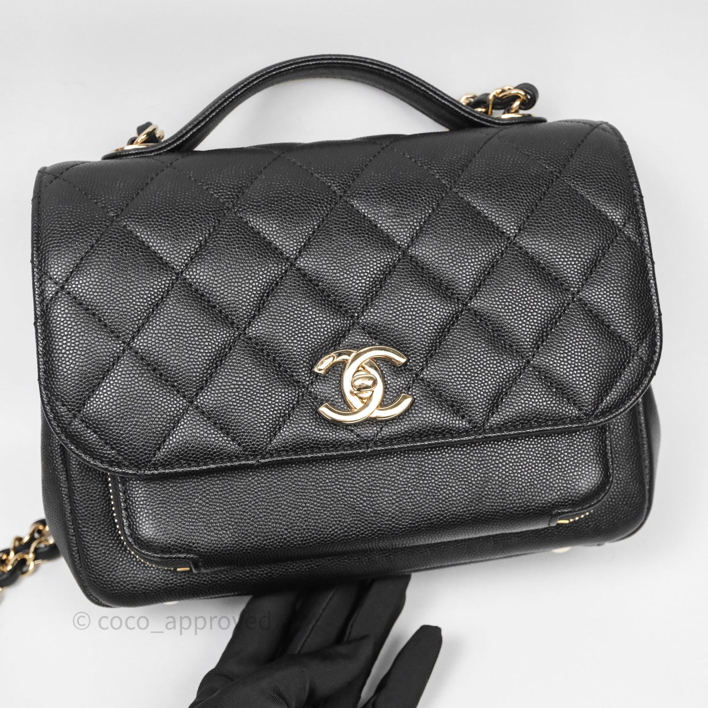 Chanel Quilted Medium Business Affinity Flap Black Caviar Gold Hardware