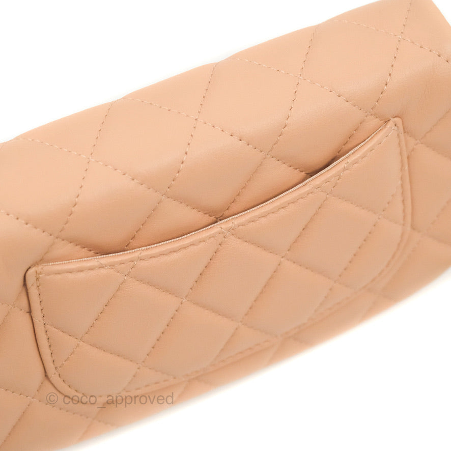 Chanel Clutch with Chain Beige Pink Calfskin Aged Gold Hardware