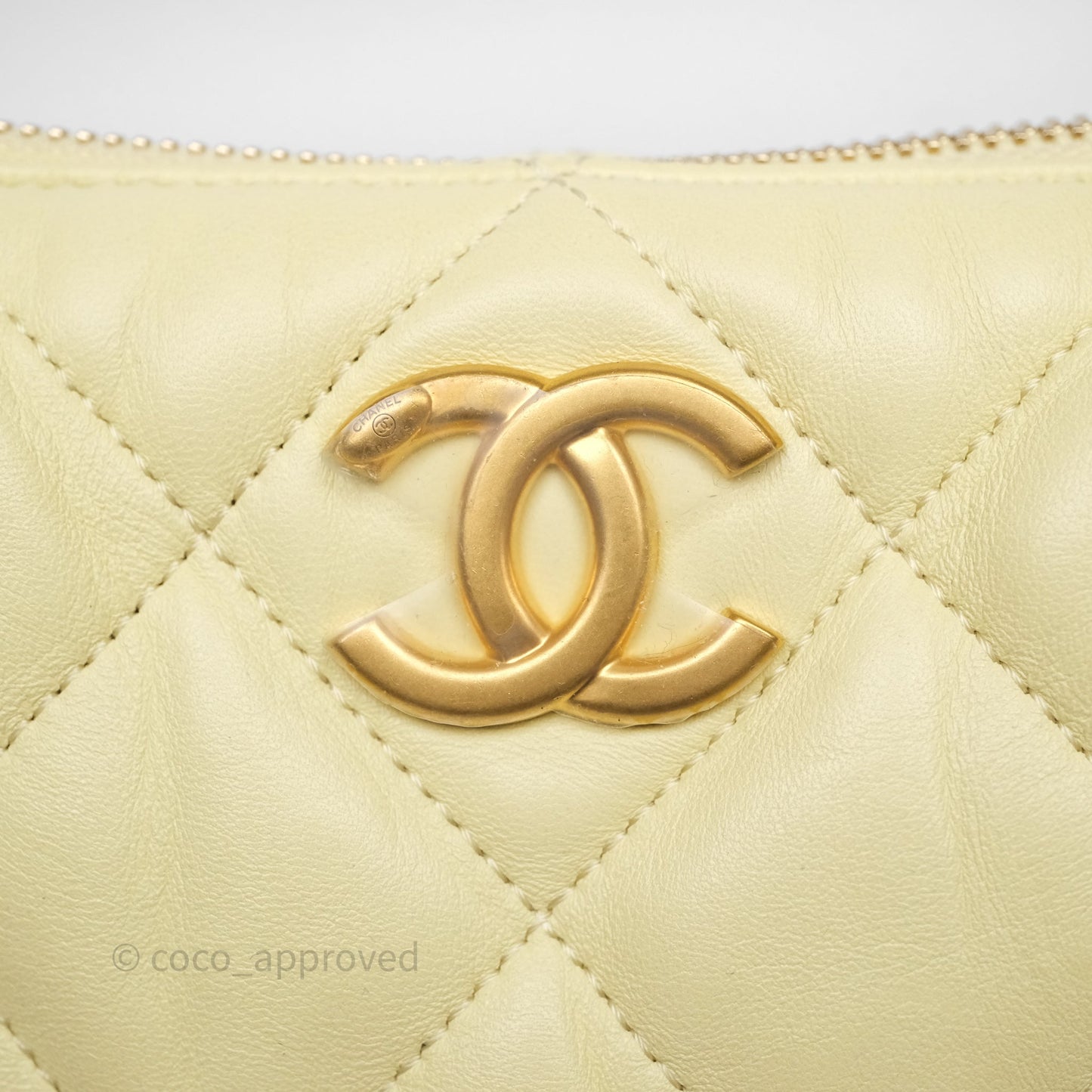 Chanel Large Hobo with Chain Light Yellow Lambskin Aged Gold Hardware 25S