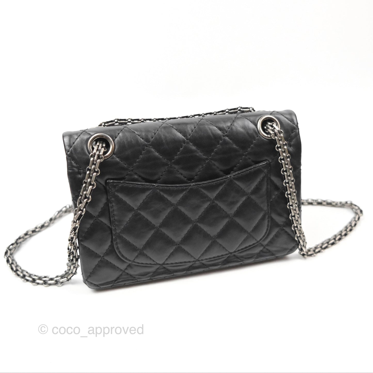 Chanel Mini Reissue 224 Black Aged Calfskin Ruthenium Hardware
