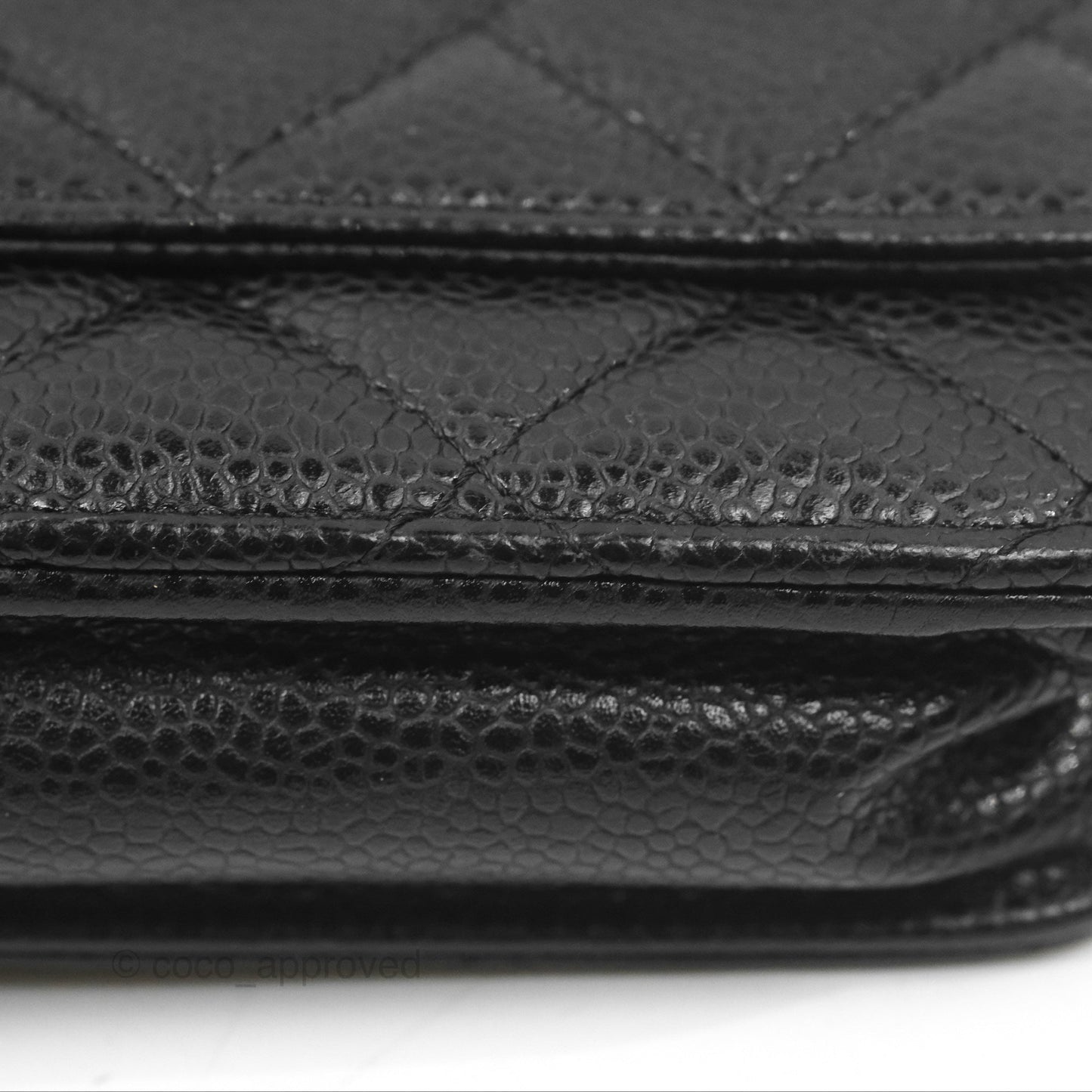 Chanel Quilted Classic Wallet On Chain WOC Black Caviar Gold Hardware