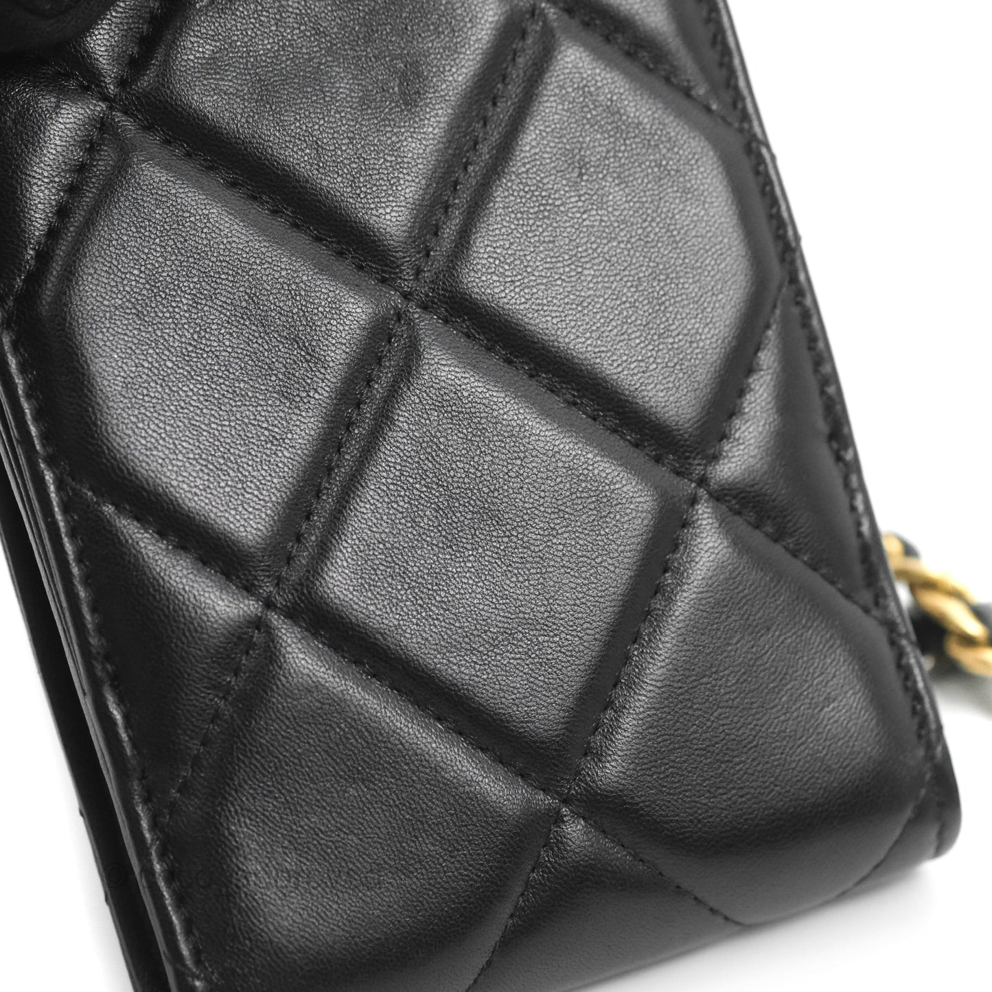 Chanel 19 Phone Holder Black Mixed Hardware