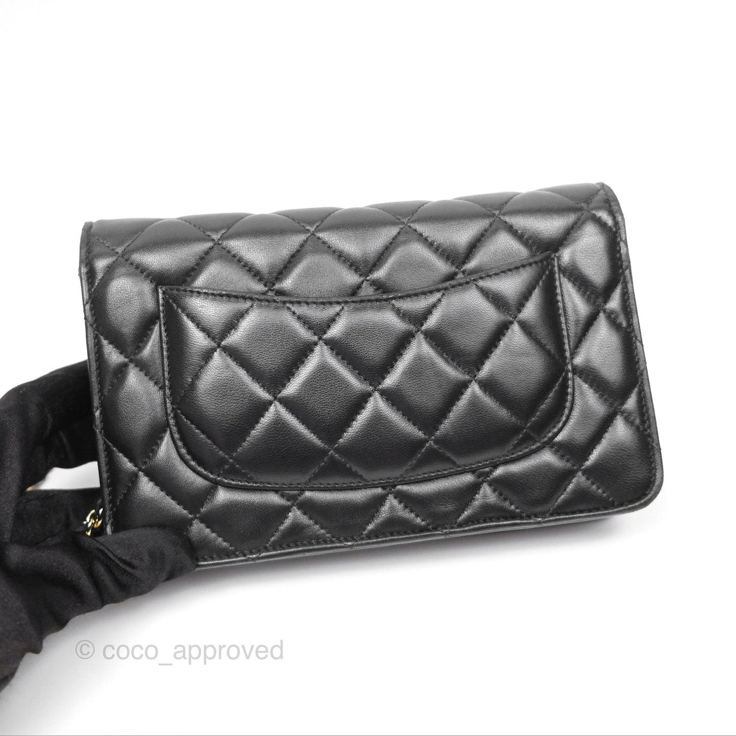 Chanel Quilted Classic WOC Black Lambskin Gold Hardware