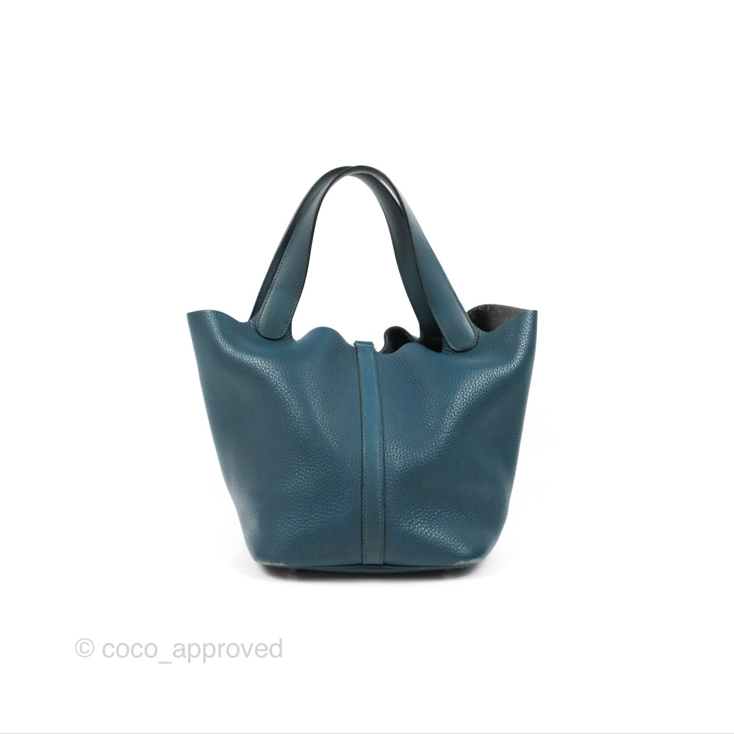 Hermès Picotin 22 Vert Bosphore Clemence Silver Hardware