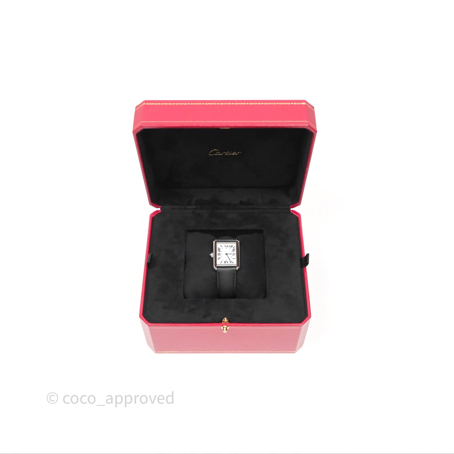 Cartier Tank Solo Watch Small Model Steel Black