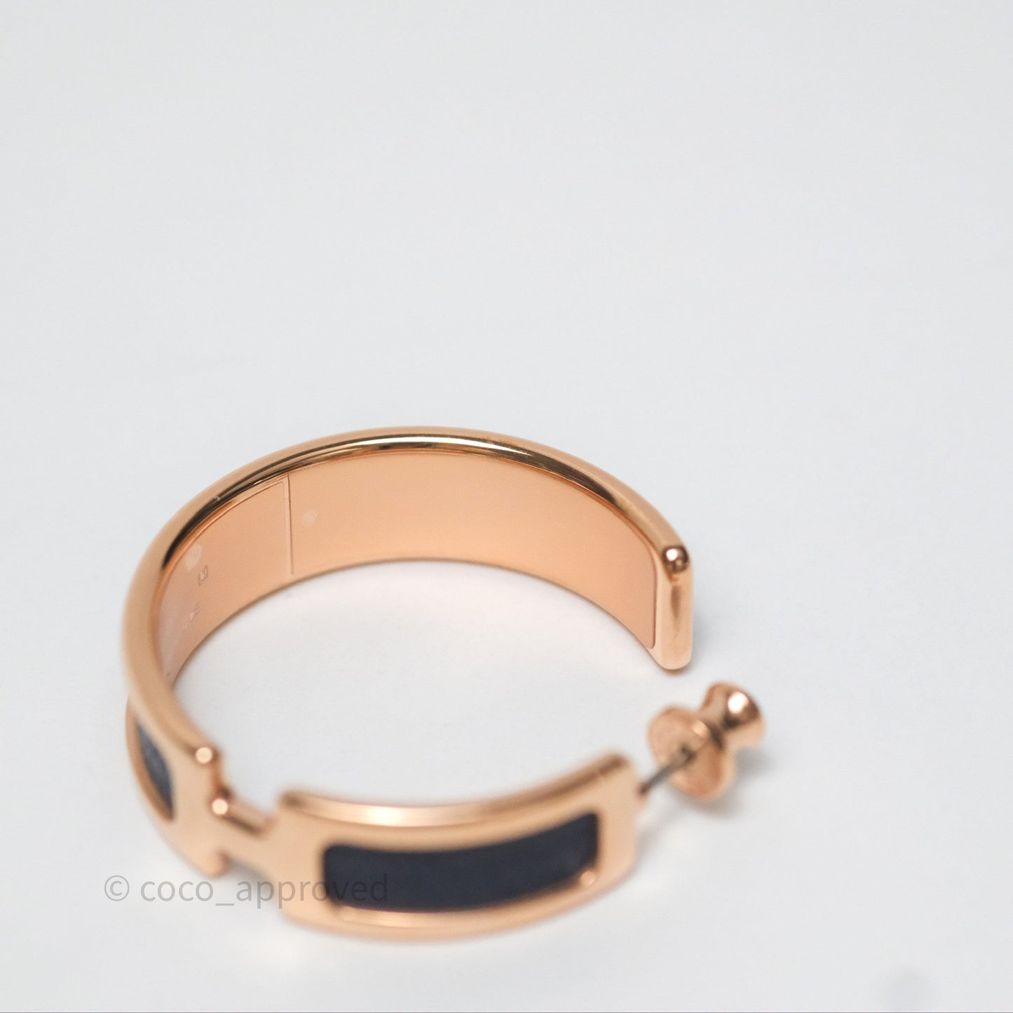 Hermès Olympe Earrings Bleu Saphir Rose Gold Hardware