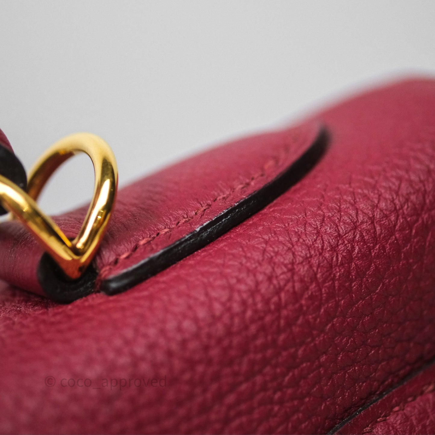 Hermès Kelly 32 Retourne Rouge Grenat K1 Togo Gold Hardware