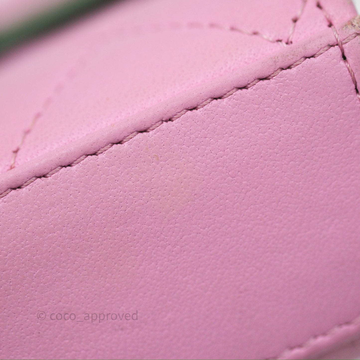 Chanel Mini Handle Clutch With Chain Pink/ Mint Lambskin Gold Hardware 23P