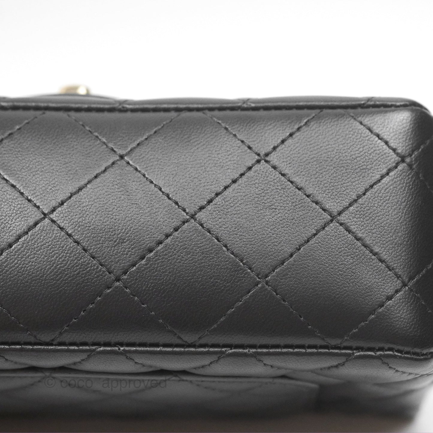 Chanel Quilted Mini Rectangular Black Lambskin Gold Hardware