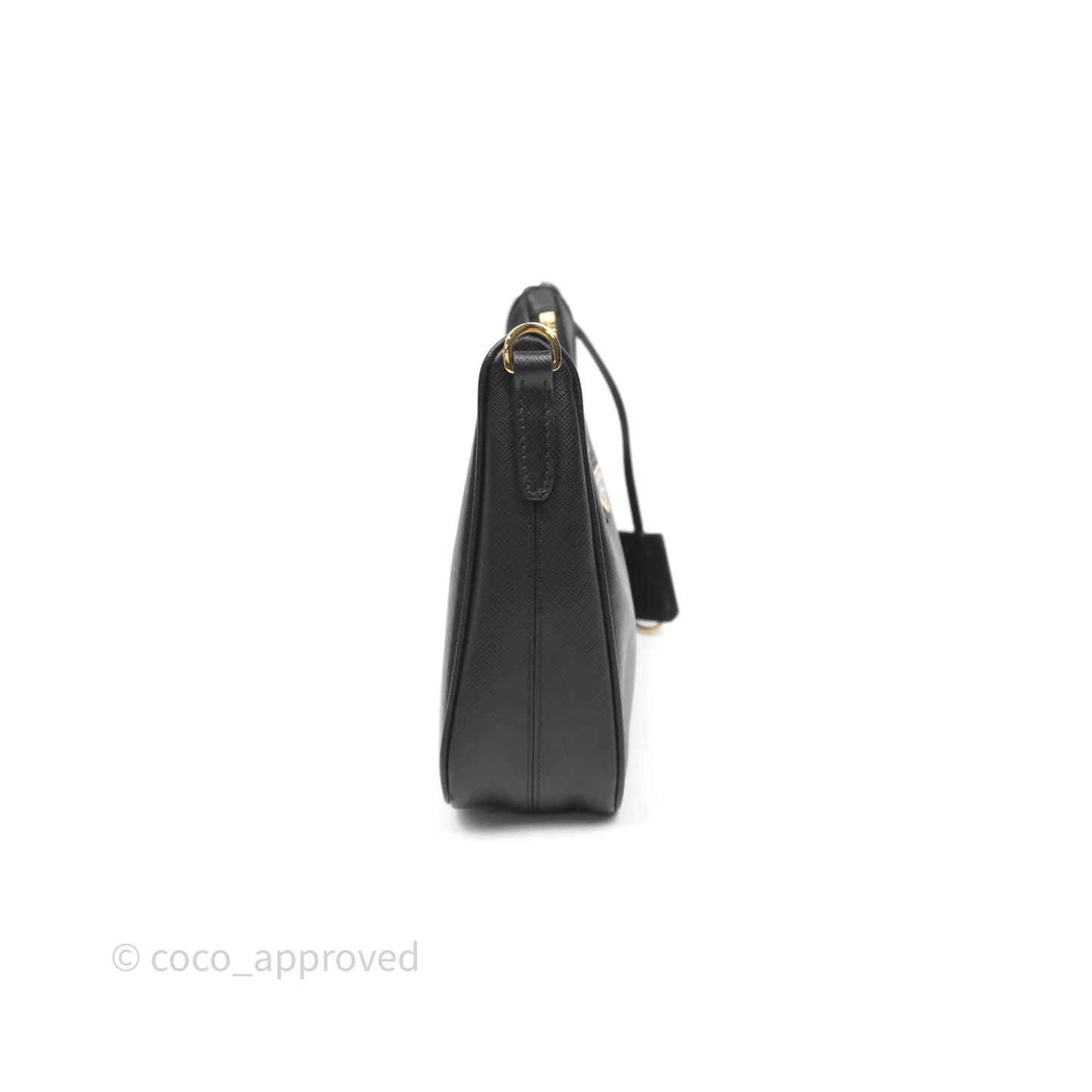 Prada Re-Edition 2005 Black Saffiano Leather Bag Gold Hardware
