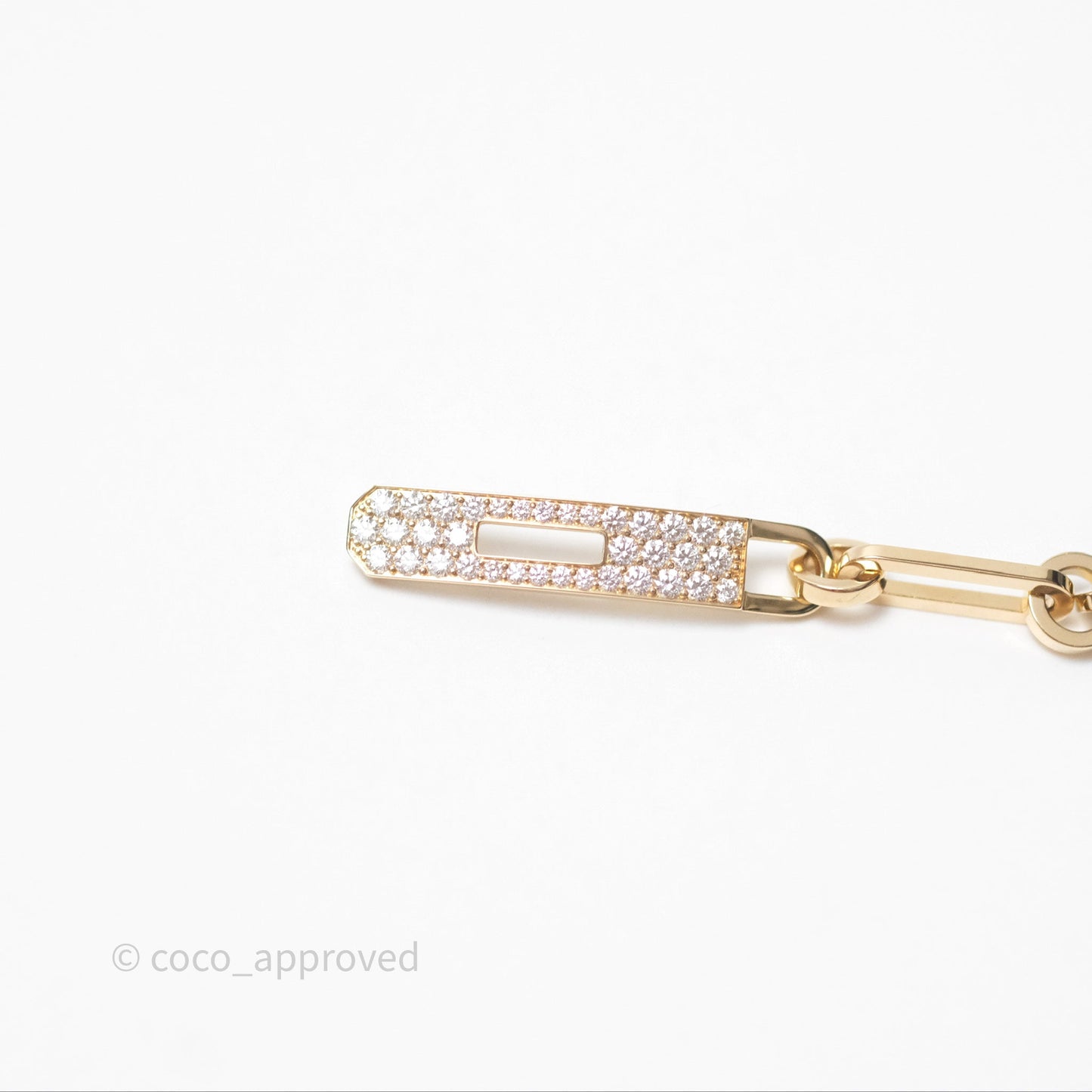 Hermès Kelly Chaine Bracelet Small Model Diamond Gold Hardware